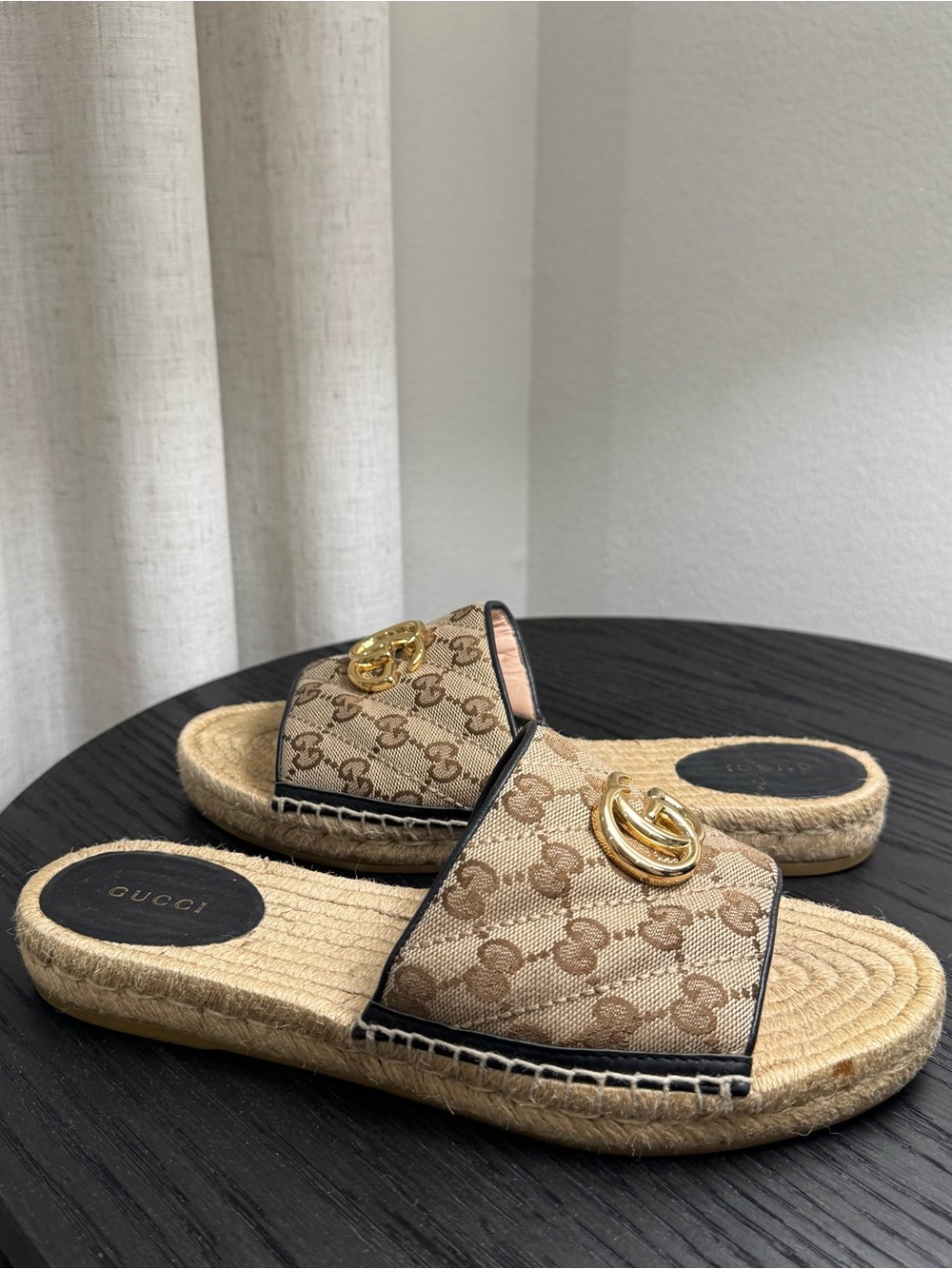 Gucci Matelasse Pilar GG Canvas Espadrille Sandals 39